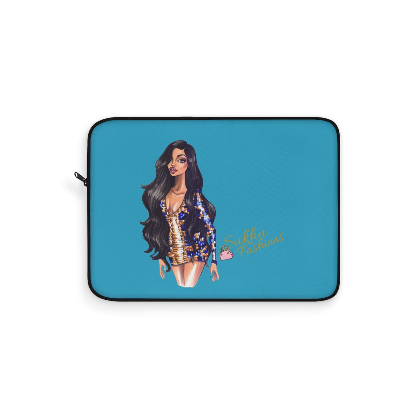Stylish Girl Laptop Sleeve — Fashion Illustration Laptop Case