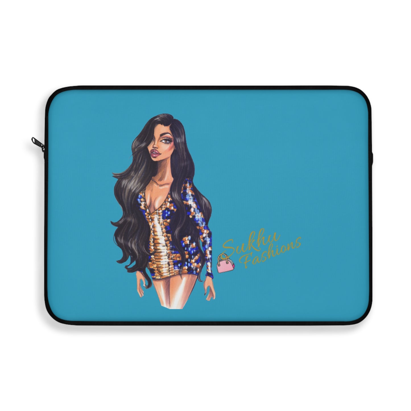 Stylish Girl Laptop Sleeve — Fashion Illustration Laptop Case