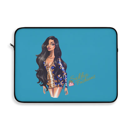 Stylish Girl Laptop Sleeve — Fashion Illustration Laptop Case