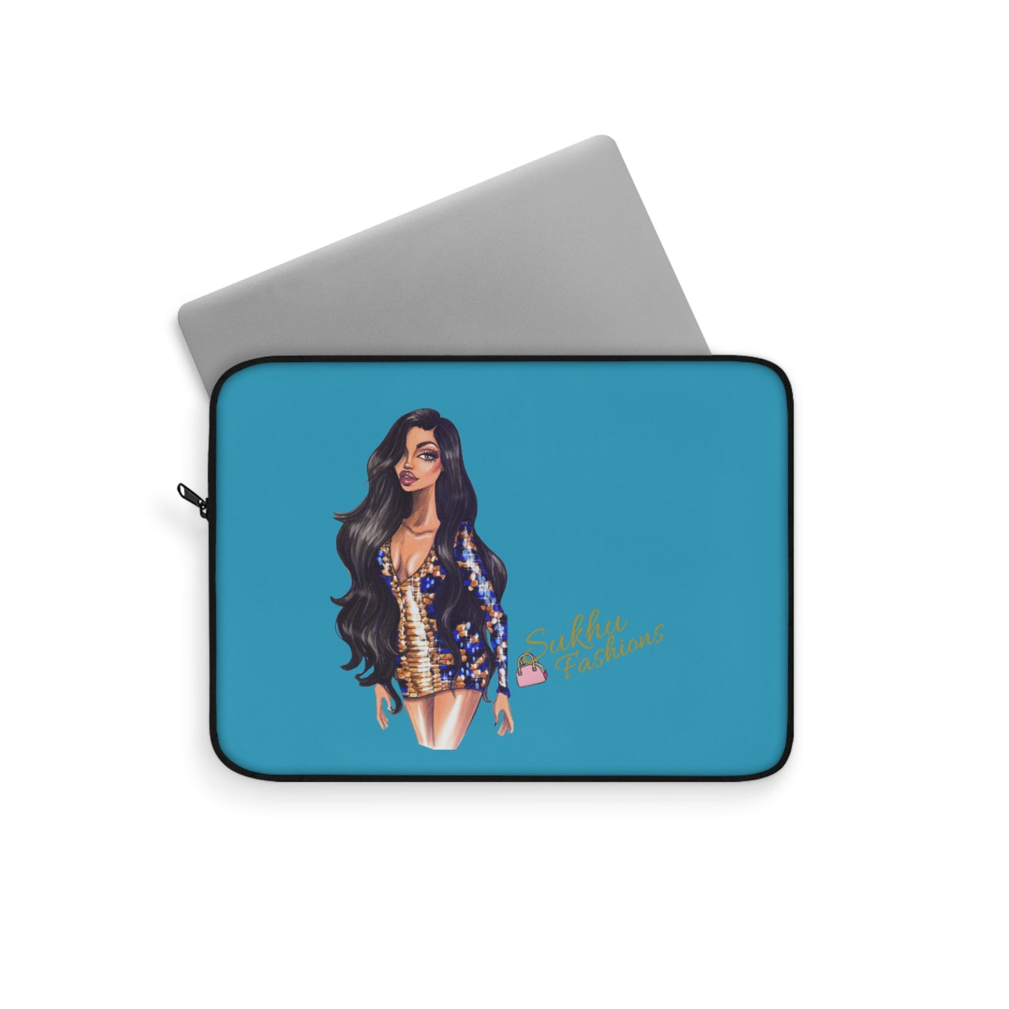 Stylish Girl Laptop Sleeve — Fashion Illustration Laptop Case