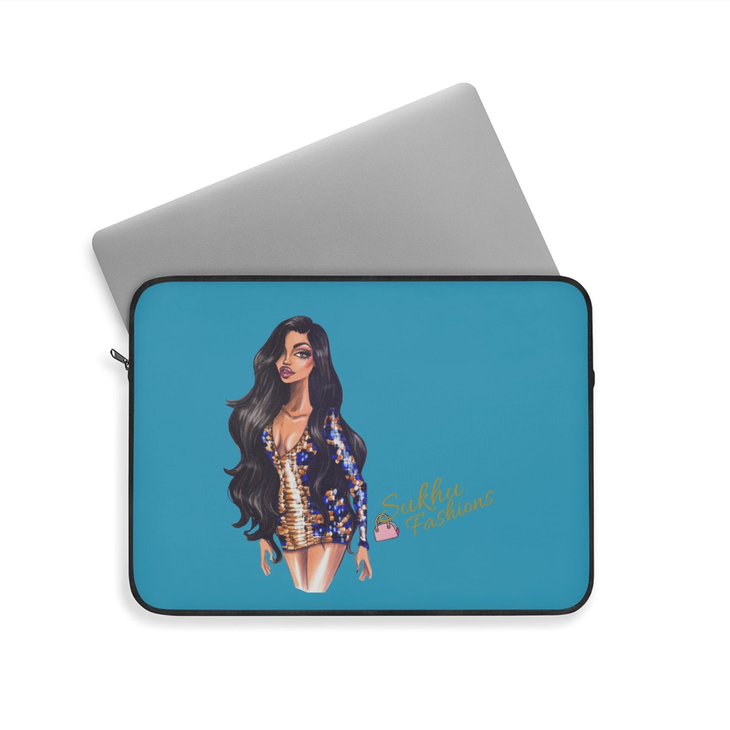 Stylish Girl Laptop Sleeve — Fashion Illustration Laptop Case